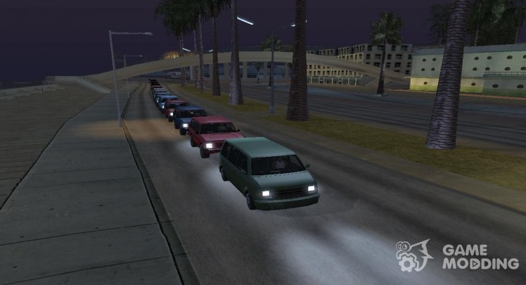 The convoy of cars