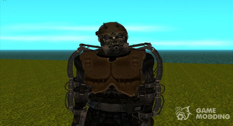 A member of the Inner Circle group in an exoskeleton from S.T.A.L.K.E.R
