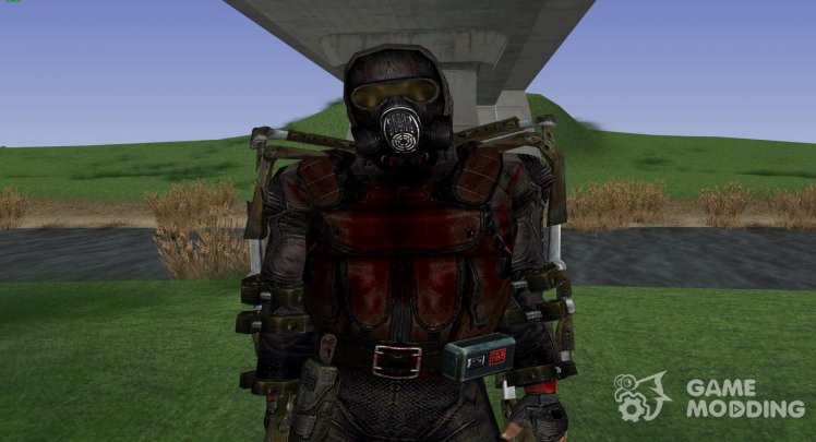 A member of the group Murderers in a lightweight exoskeleton of S. T. A. L. K. E. R