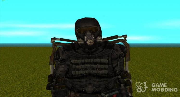 A member of the Black Angel group in a lightweight exoskeleton from S.T.A.L.K.E.R