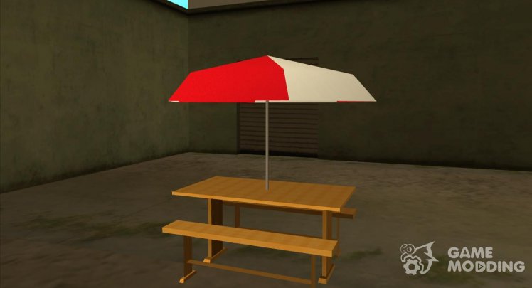 HD table with umbrella