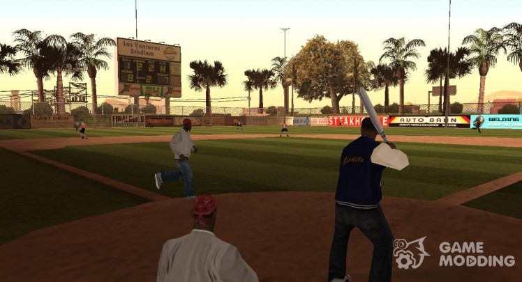 Animated baseball field