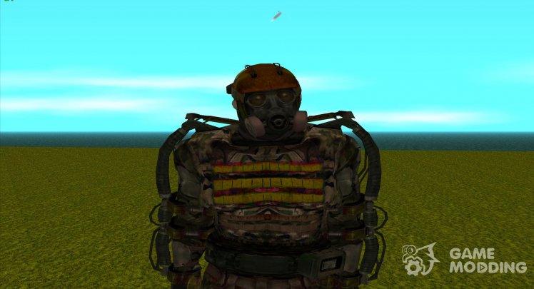 A member of the Ultimatum group in an exoskeleton from S.T.A.L.K.E.R