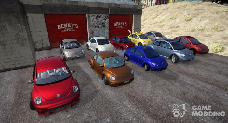 Pack of Volkswagen New Beetle cars of the 2000s