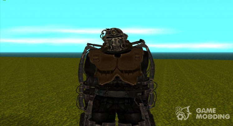 A member of the Inner Circle group in an exoskeleton with an improved helmet from S.T.A.L.K.E.R