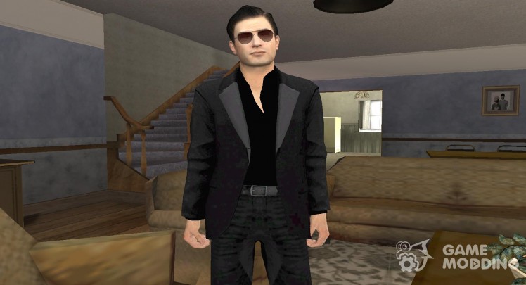 Вито в черном костюме из Mafia II