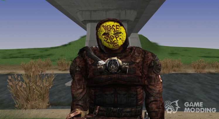 A member of the group Clowns in the mask of S. T. A. L. K. E. R V. 3