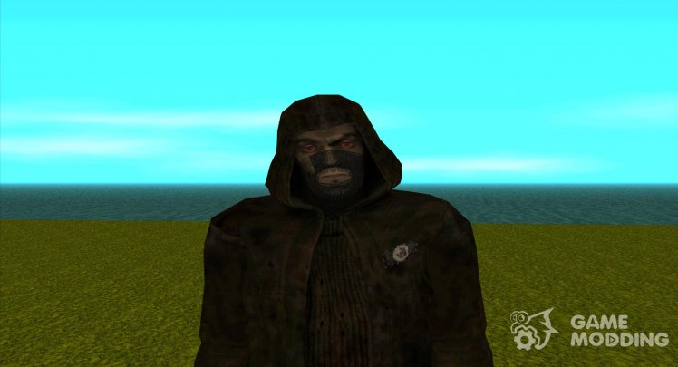 A member of the group Harbingers of Ejection in a raincoat from S.T.A.L.K.E.R v.1