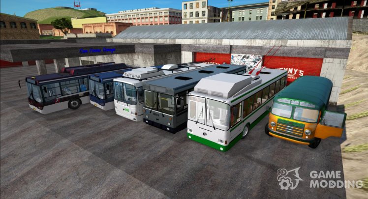 Pack of different LiAZ cars (158, 5280, 6213, 5283)