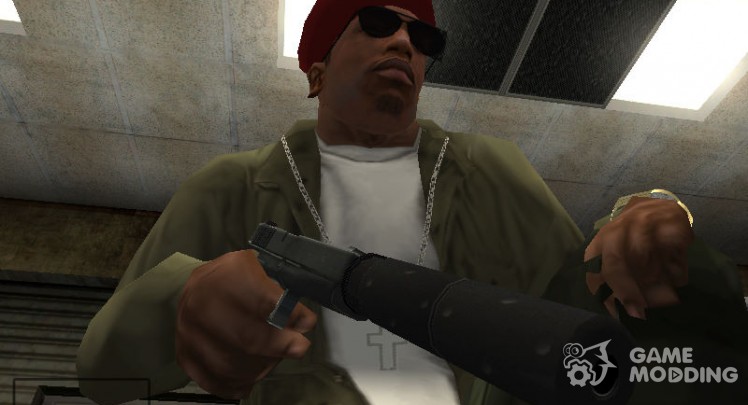 A gun with a silencer from GTA 4