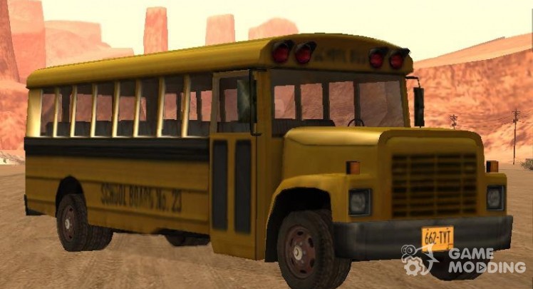 School Bus from Driver Parallel Lines (Damaged Version)