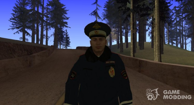 El oficial de la polica de trfico en invierno uniforme v.4