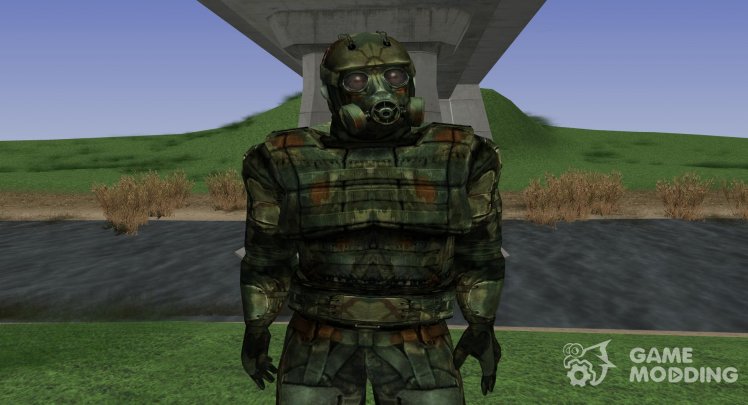 A member of the group the Liquidators in the exoskeleton without servos of S. T. A. L. K. E. R