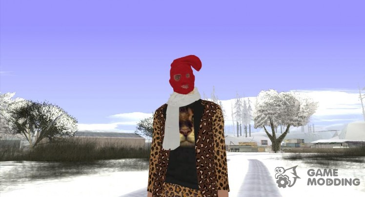 Skin GTA Online в маске и леопардовом костюме