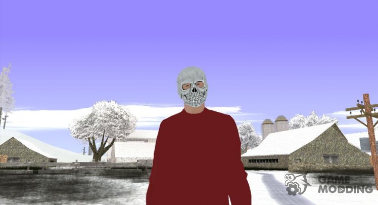 Skin de GTA Online en la máscara y el rojo de la blusa