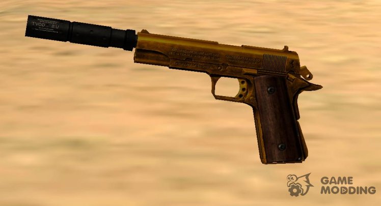 Gold Silenced Pistol