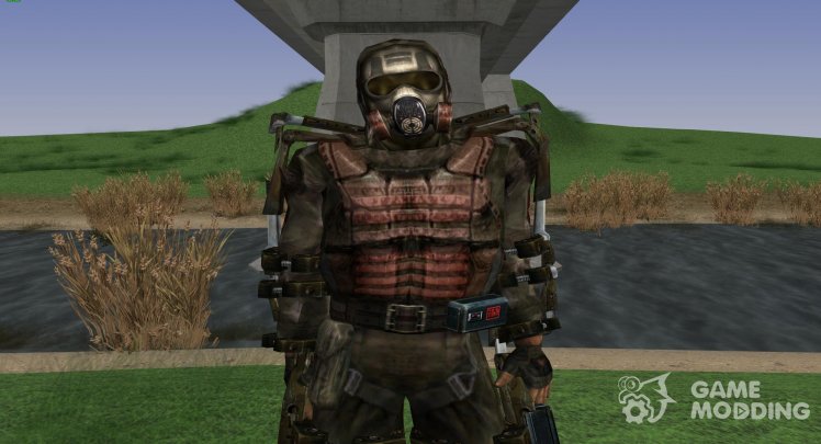 The commander of the group Dark stalkers in a lightweight exoskeleton of S. T. A. L. K. E. R V. 1