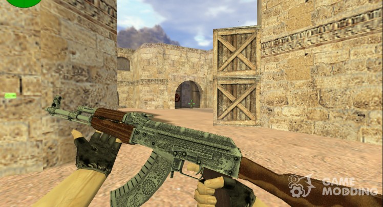 Download AK-47 Red line with stickers for CS 1.6