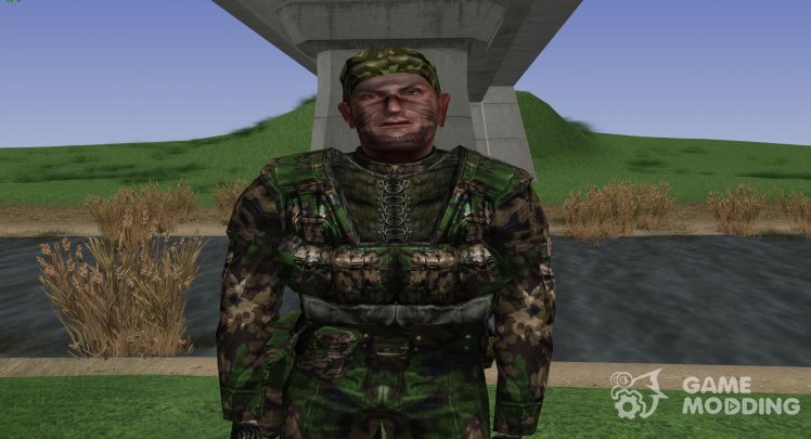 A member of the group Dead in body armor PSZ-7 from S. T. A. L. K. E. R V. 1
