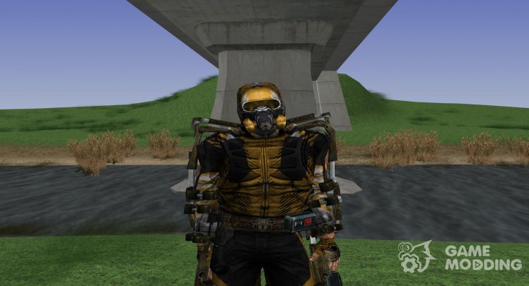 A member of the group Chaos in a lightweight exoskeleton of S. T. A. L. K. E. R