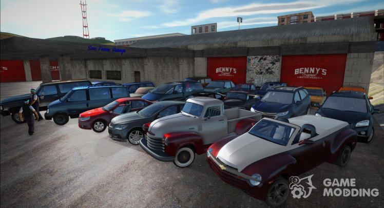 Pack of different Chevrolet cars (FRR, 3100, Agile, Astro, Bonanza, Chevy, Corvair, SS, SSR, Tracker)