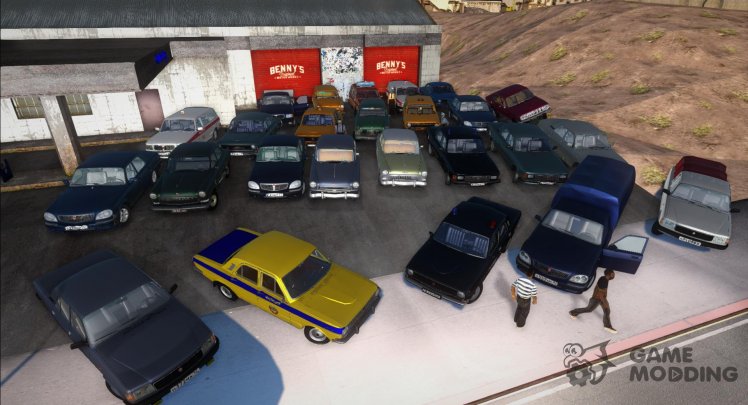 Pack of cars GAZ Volga (21, 24, 24-10, 3102, 31029, 3110, 31105, 3111, Siber)