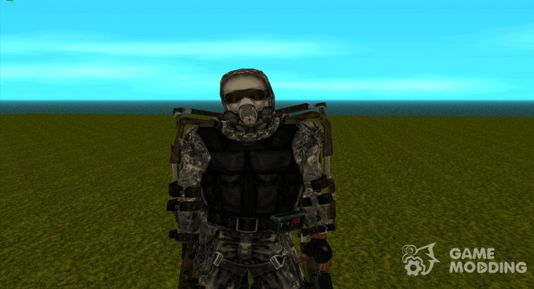 A member of the X7 grouping in a lightweight exoskeleton from S.T.A.L.K.E.R