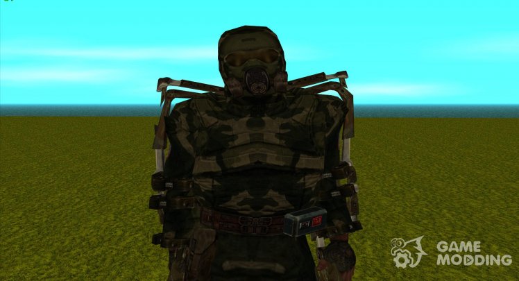 A member of the Spectrum group in a lightweight exoskeleton from S.T.A.L.K.E.R