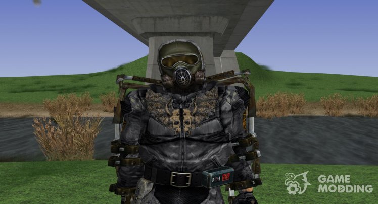 A member of the group Smugglers in the simplified exoskeleton of S. T. A. L. K. E. R