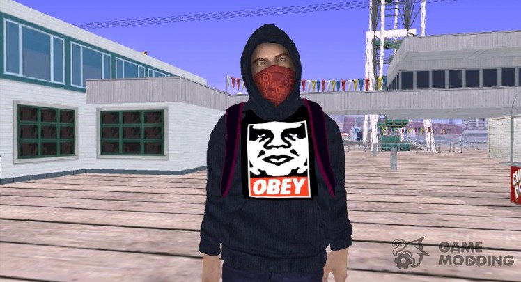 A guy in a hoodie OBEY