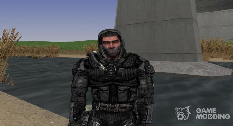 A member of the group Infernal Inquisition superior suit Monolith of S. T. A. L. K. E. R V. 4