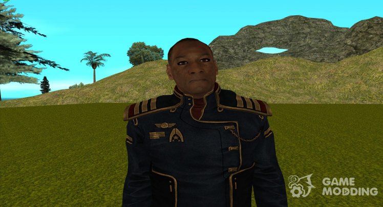 David Anderson en uniforme de comandante de Mass Effect