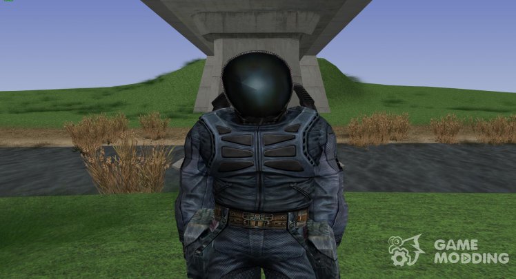 A member of the group the guardians of the Zone in a scientific suit of S. T. A. L. K. E. R V. 1