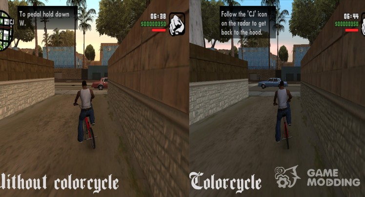 The color palette of the GTA SA Mobile