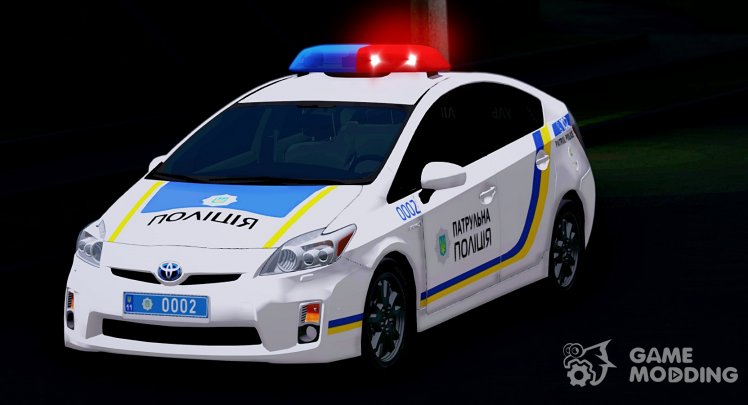 Toyota Pruis Patrulla De La Policía De Ucrania