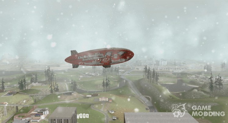 El dirigible GTA V por encima de los santos