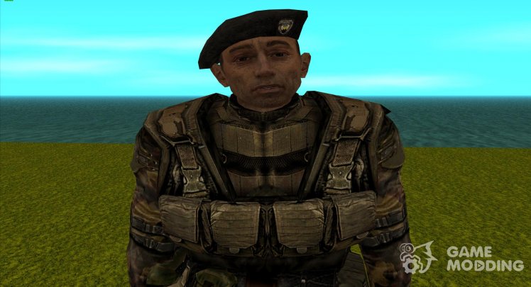 The shooter in the Beryl-5M armored suit from S.T.A.L.K.E.R