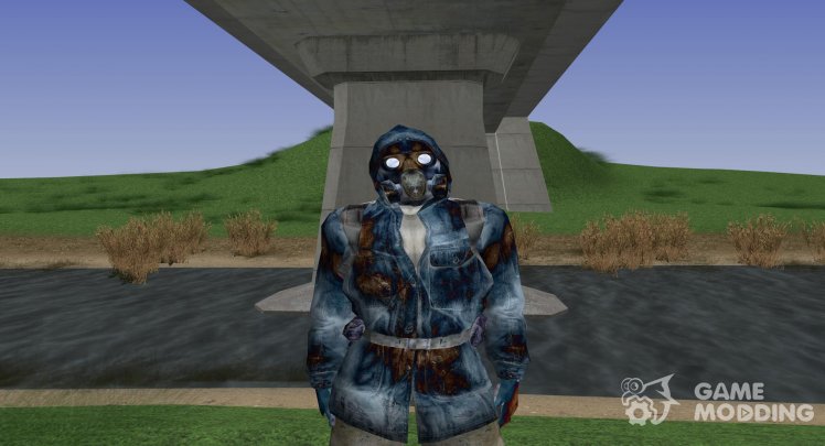 A member of the group Wind in a leather jacket from S. T. A. L. K. E. R