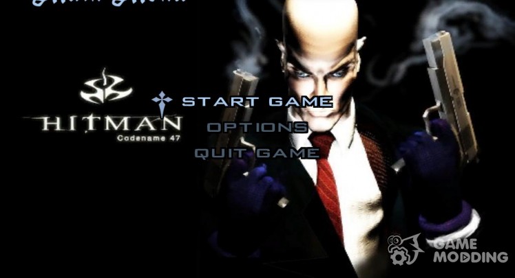 Menus and loading screens in the style of a Hitman