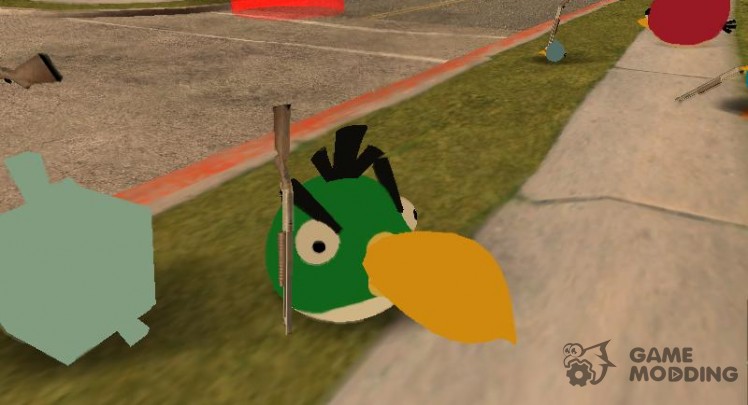 Зеленая птица из Angry Birds