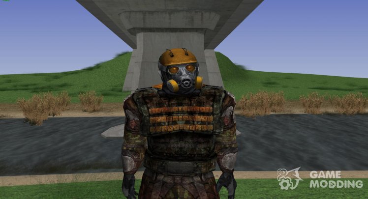 A member of the group Death Squad in the exoskeleton without servos of S. T. A. L. K. E. R