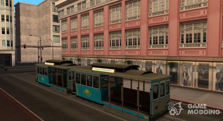 Tram, painted in the colors of the v flag.5 by Vexillum