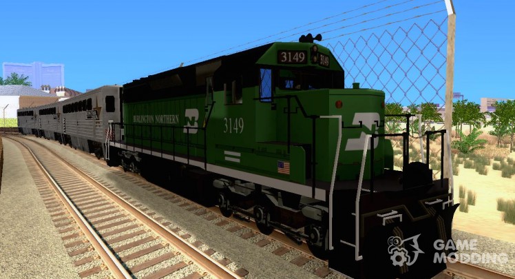 La locomotora SD 40 Union Pacific Burlington Northern 3149