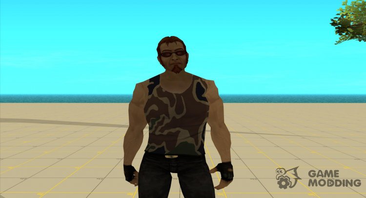 Postal dude in a camouflage tank top 10 for GTA San Andreas