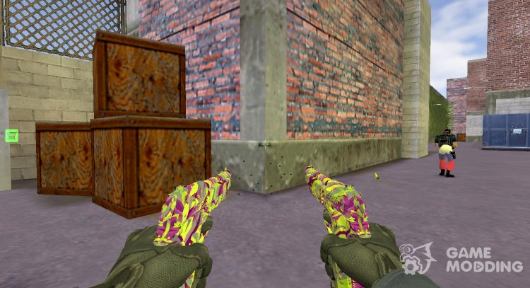 Dual Beret style (CSGO) With the skin of Paint for Counter Strike 1.6