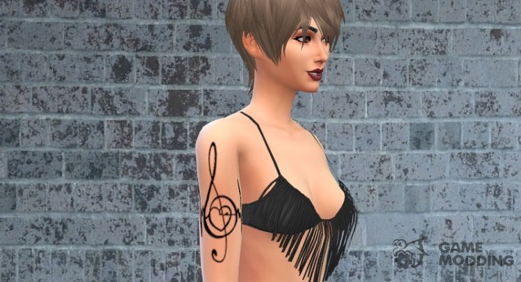 Music Tattoo Set 2 для Sims 4