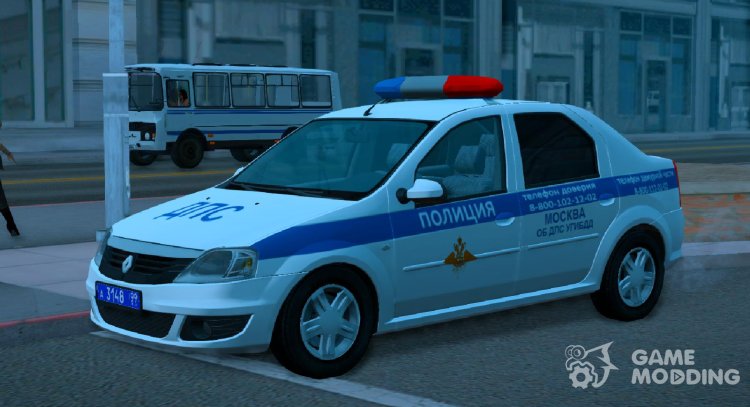 Renault Logan Полиция ОБ ДПС УГИБДД (2012-2015) для GTA San Andreas
