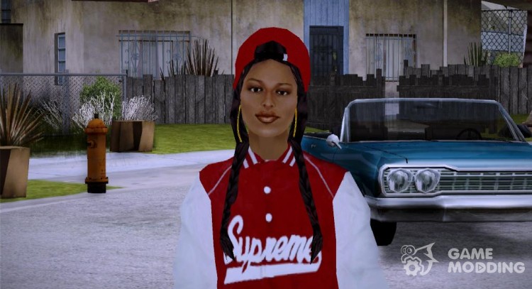 Supreme Shirt Girl for GTA San Andreas