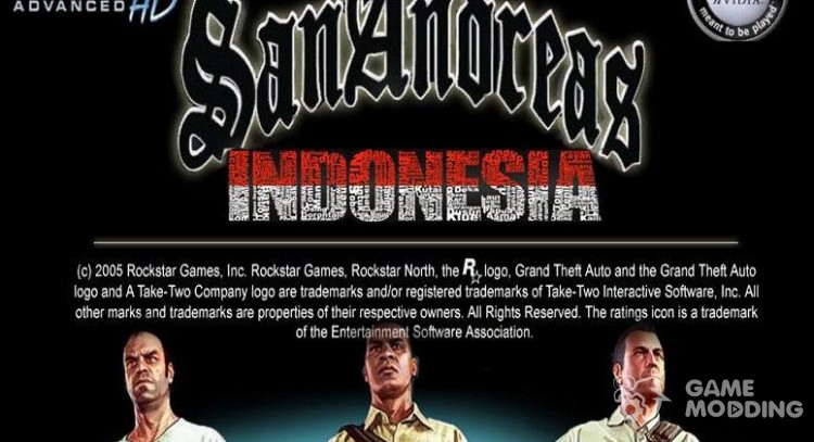 GTA SA Indonesia v2 (Text, Font, Loadscreen, HUD, BM) for GTA San Andreas