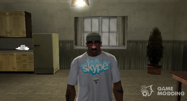 Футболка с логотипом Skype для GTA San Andreas